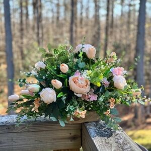 Elegant Champagne Tulips and Peonies Floral Arrangement